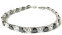 A White And Black Cubic Zirconia Tennis 5mm stone Claw set Silver Bracelet