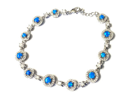 Blue Opal Cubic Zirconic Bracelet