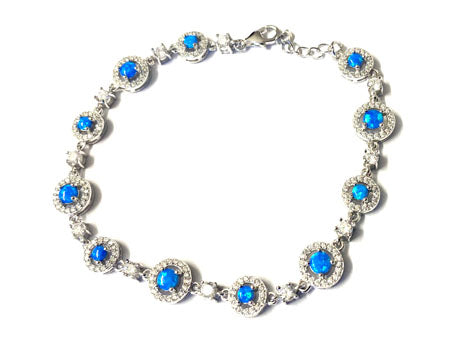 Blue Opal Cubic Zirconic Bracelet
