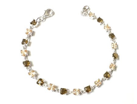 Champagne/Smokey Quartz Silver Bracelet