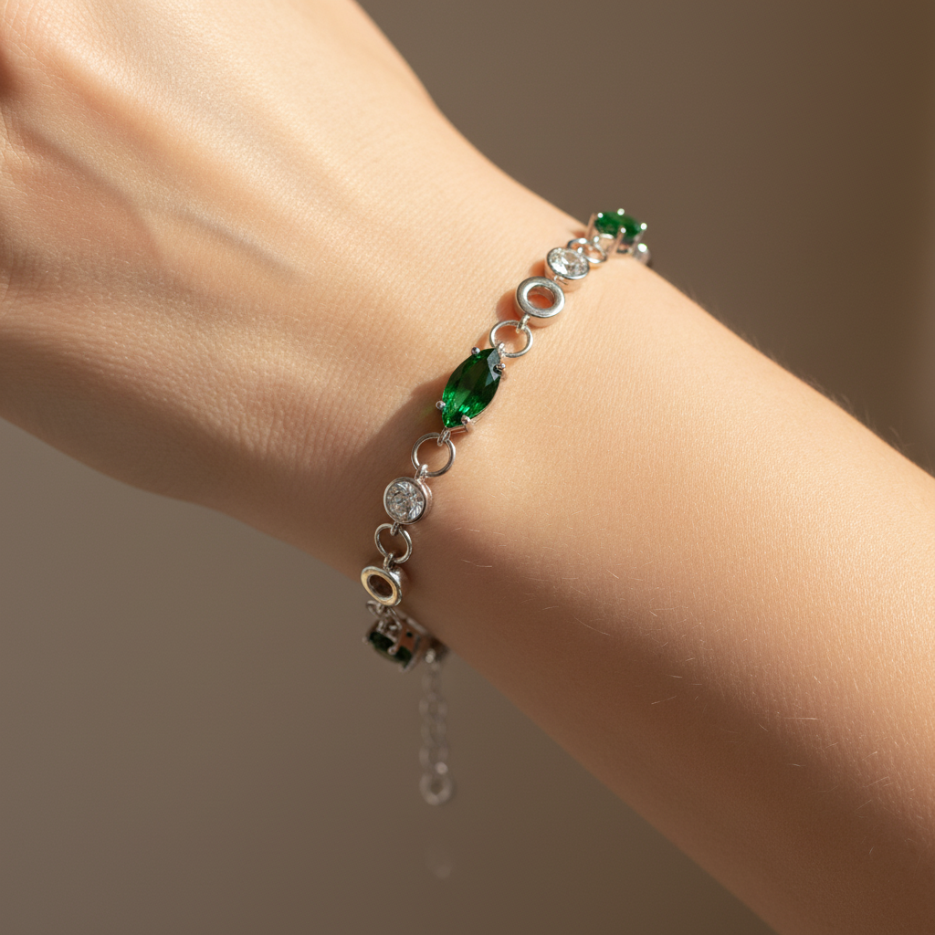 Emerald Cubic Zirconia Bracelet