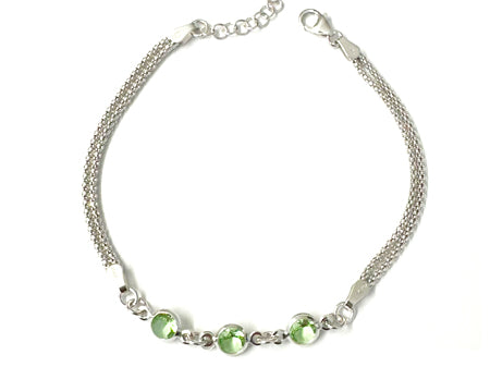 Emerald Cubic Zirconia Silver Bracelet