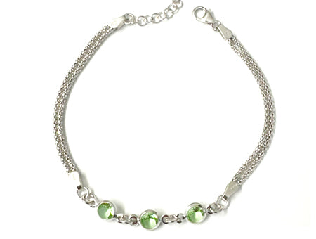 Emerald Cubic Zirconia Silver Bracelet