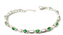 Emerald & White Cubic Zirconia Silver Bracelet