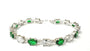 Emerald And White Cubic Zirconia Silver Bracelet