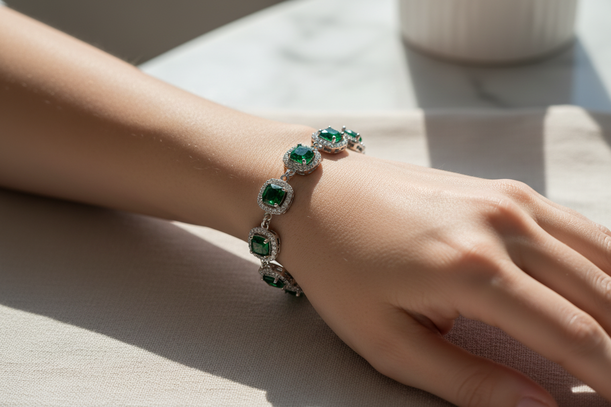 New Emerald Cubic Zirconia Bracelet