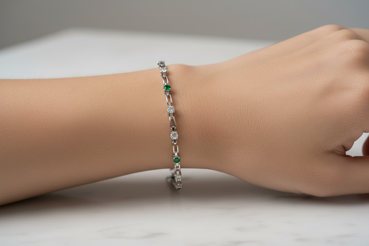 Emerald Cubic Zirconia Bracelet