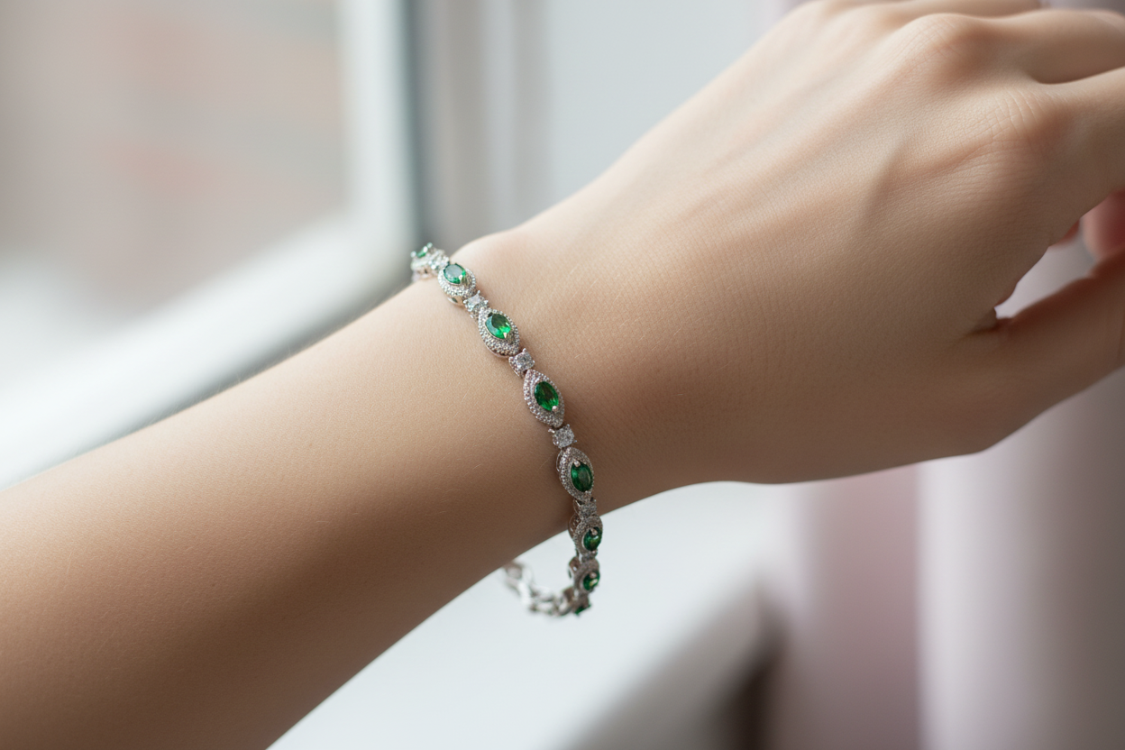 Emerald Cubic Zirconia Bracelet