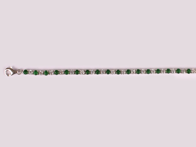Emerald Cubic Zirconia Claw Set Tennis Bracelet
