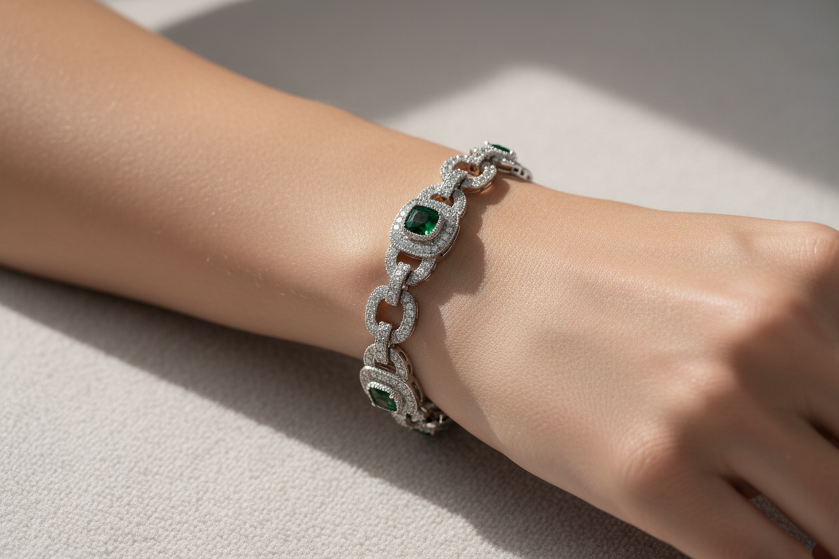 Emerald Cubic Zirconia Bracelet
