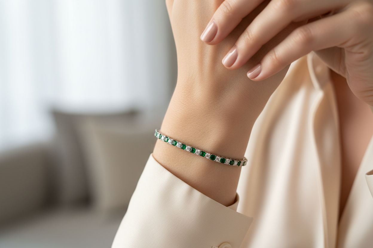 Emerald Cubic Zirconia Bracelet