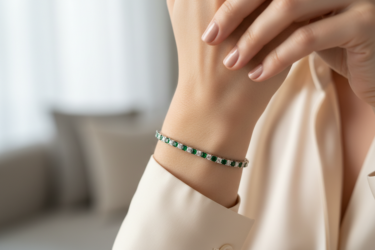 Emerald Cubic Zirconia Bracelet