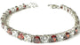 A White And Garnet Cubic Zirconia Tennis 5mm stone Claw set Silver Bracelet