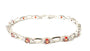 Garnet & White Cubic Zirconia Silver Bracelet