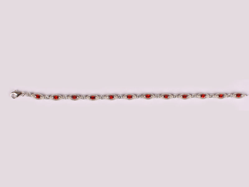 Garnet Cubic Zirconia Bracelet