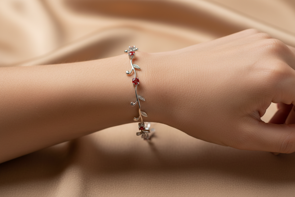 Garnet Cubic Zirconia Bracelet