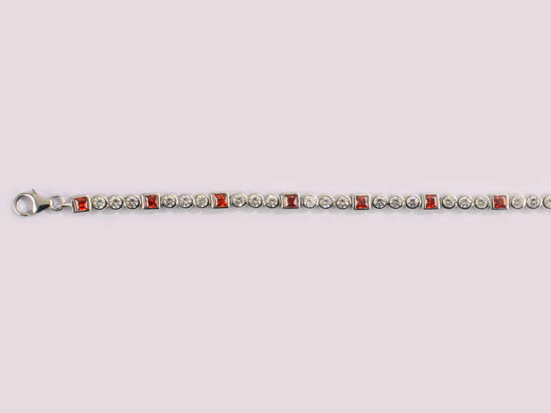 Garnet Cubic Zirconia Bracelet
