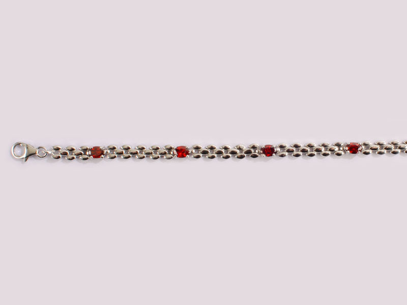 Garnet Cubic Zirconia Bracelet