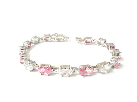 Pink & White Cubic Zirconia Bracelet