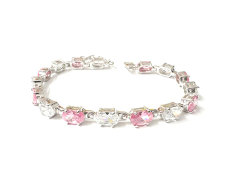 Pink & White Cubic Zirconia Bracelet