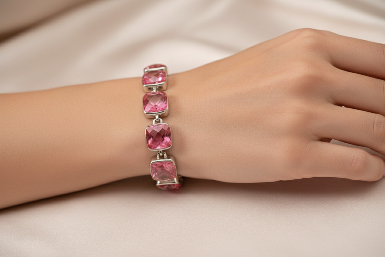 Pink Cubic Zirconia Bracelet