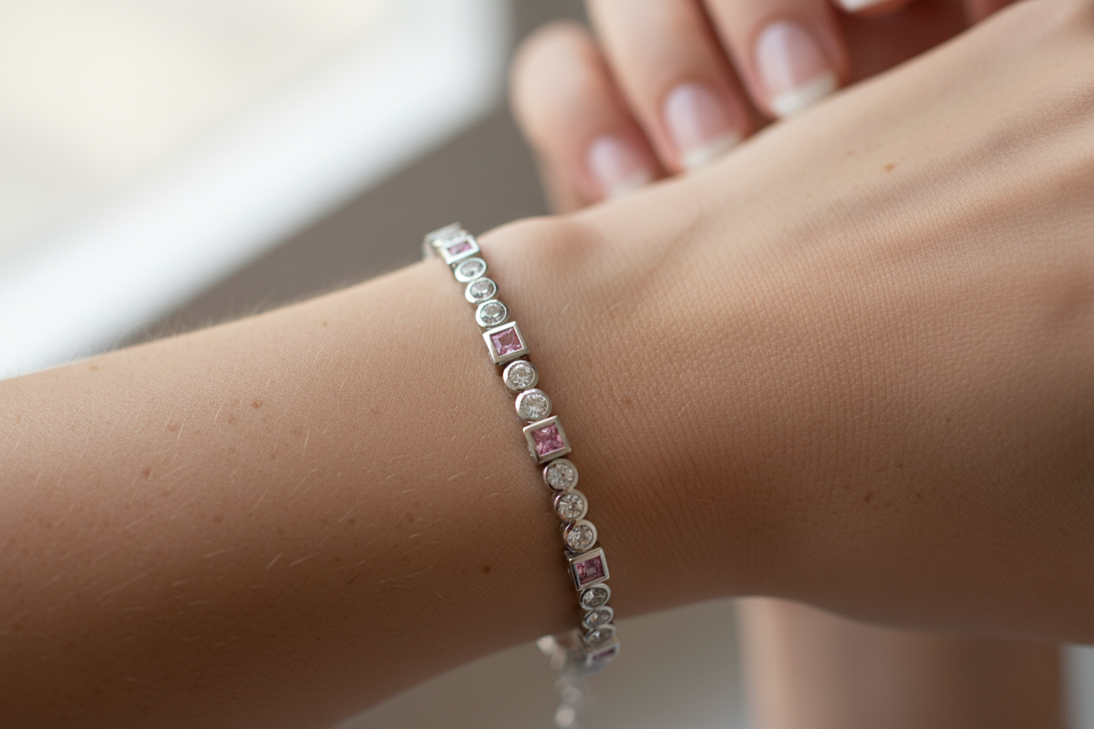 Pink Cubic Zirconia Bracelet