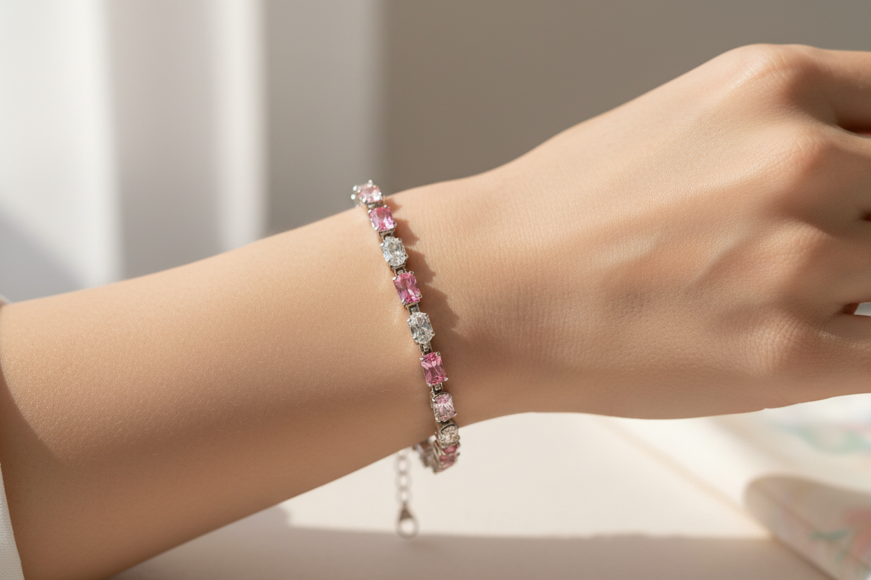Pink Cubic Zirconia Bracelet