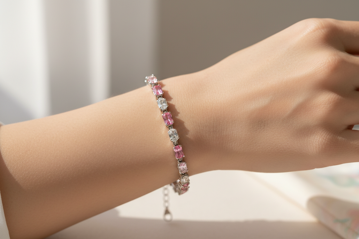 Pink Cubic Zirconia Bracelet
