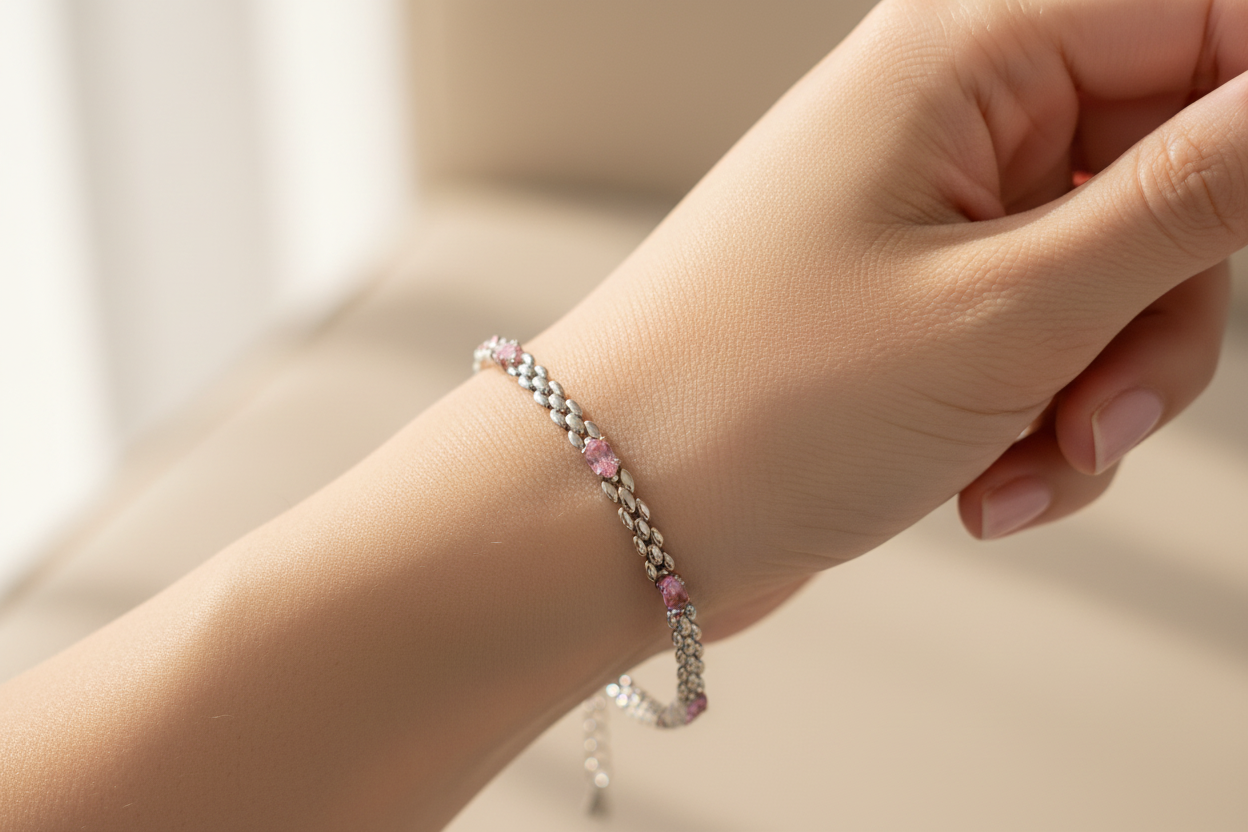 Pink Cubic Zirconia Bracelet