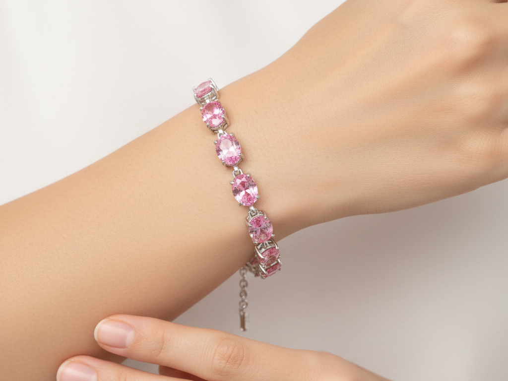 Pink Cubic Zirconia Bracelet