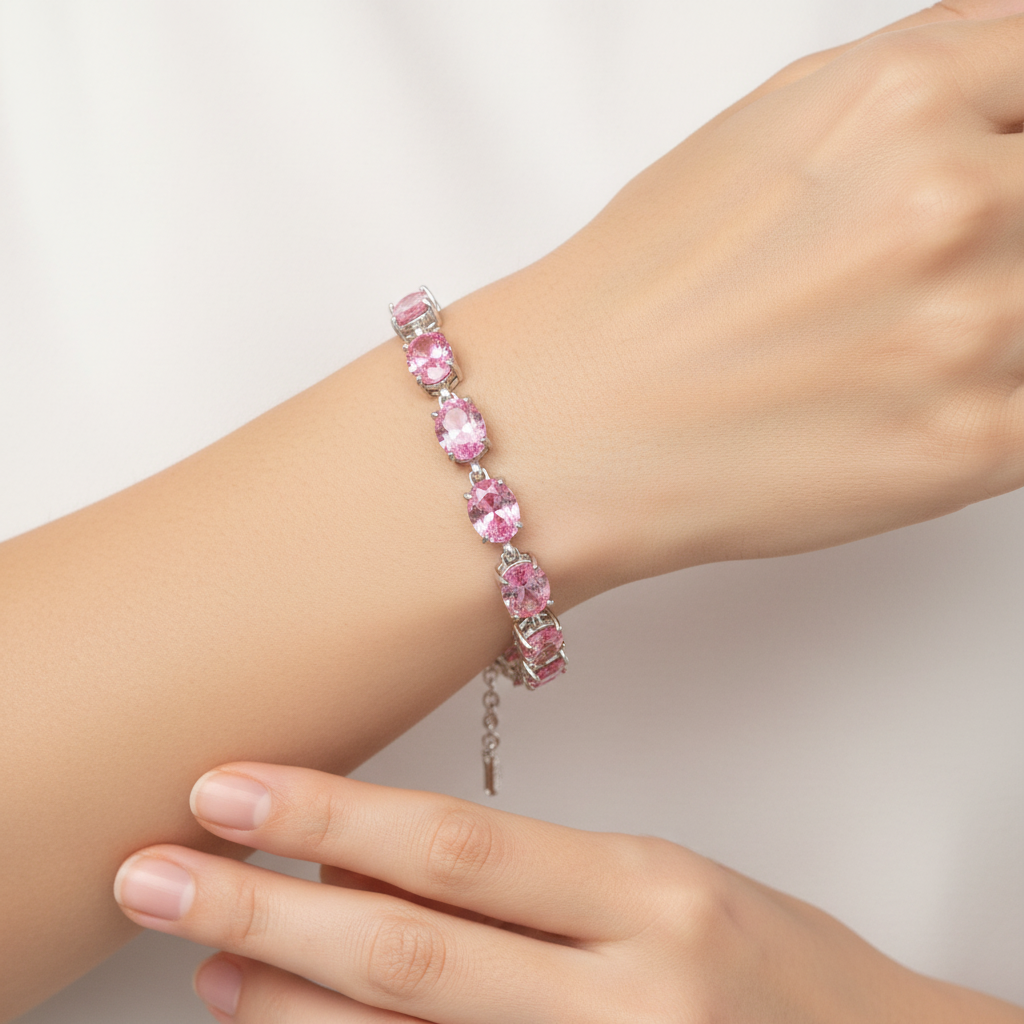 Pink Cubic Zirconia Bracelet