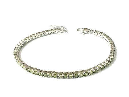 All Peridot Cubic Zirconia Silver Bracelet