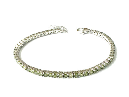 All Peridot Cubic Zirconia Silver Bracelet