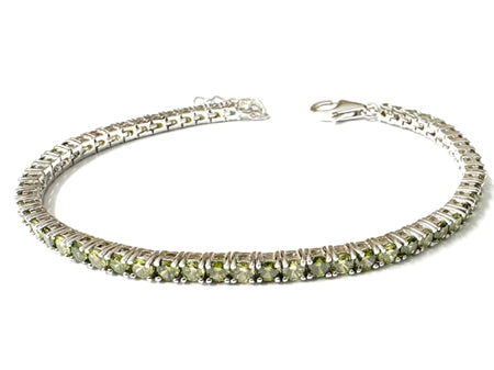 All Peridot Cubic Zirconia Silver Bracelet