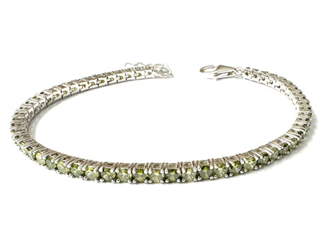 All Peridot Cubic Zirconia Silver Bracelet