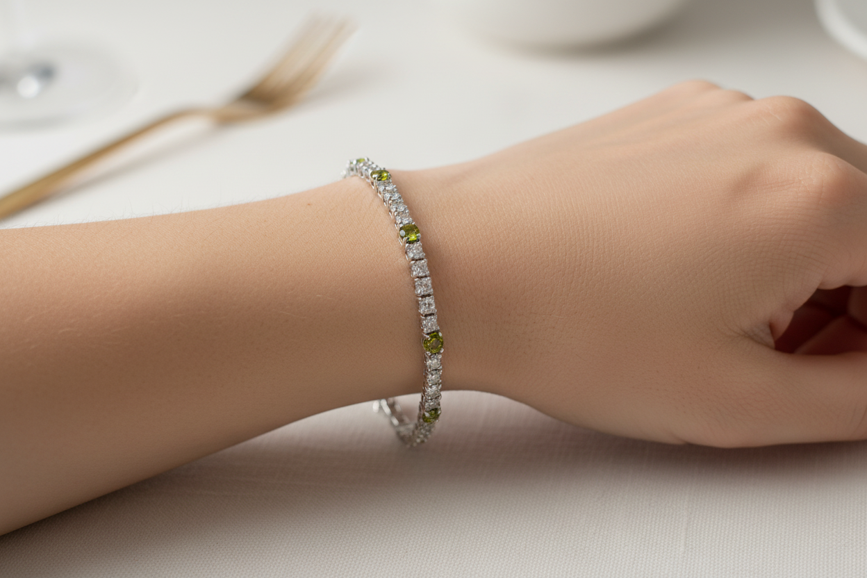 Peridot Cubic Zirconia Bracelet