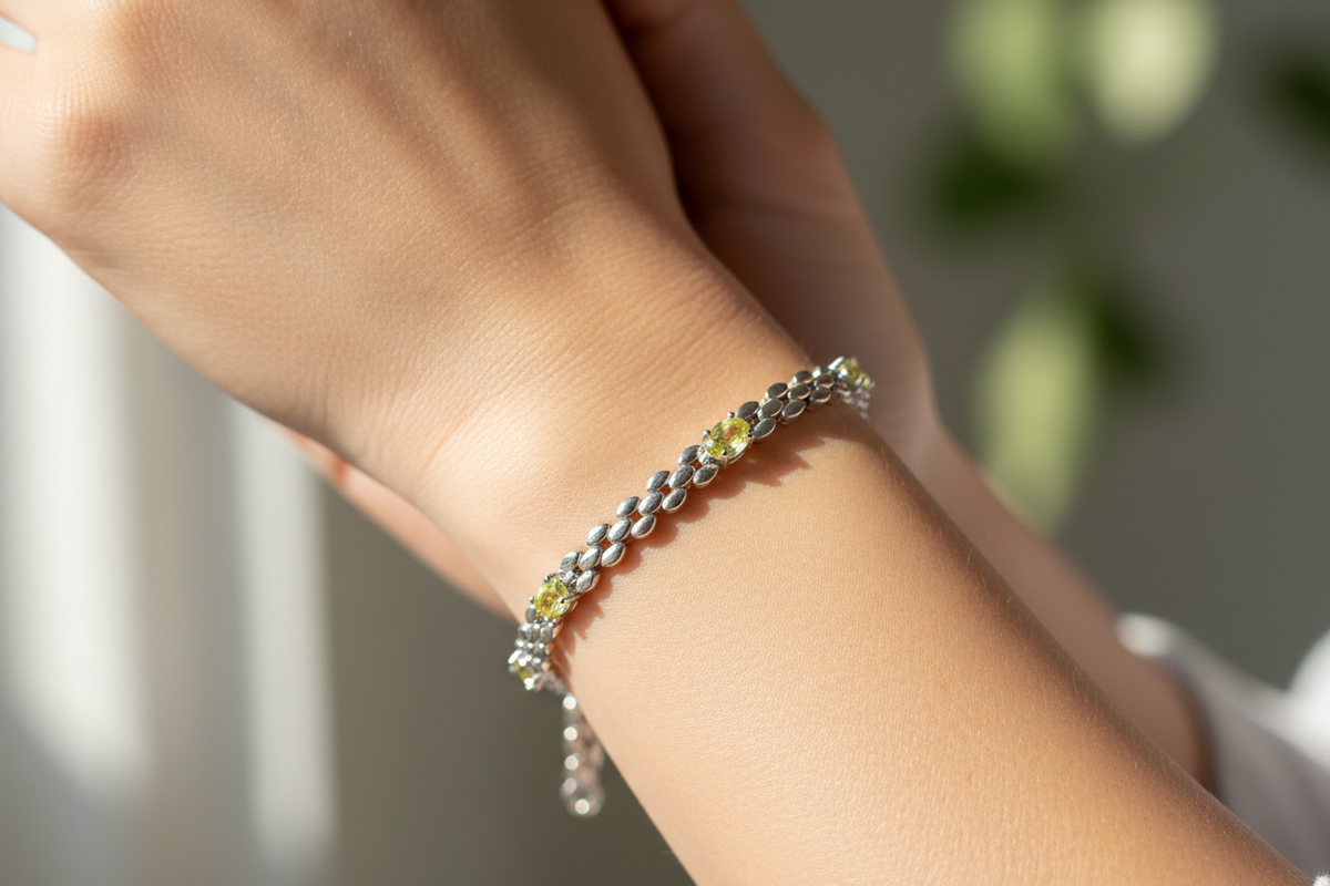 Peridot Cubic Zirconia Bracelet