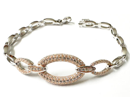 Silver with Rose Gold Plate  Bracelet