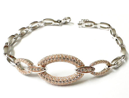 Silver with Rose Gold Plate  Bracelet