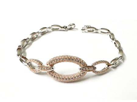 Silver with Rose Gold Plate  Bracelet
