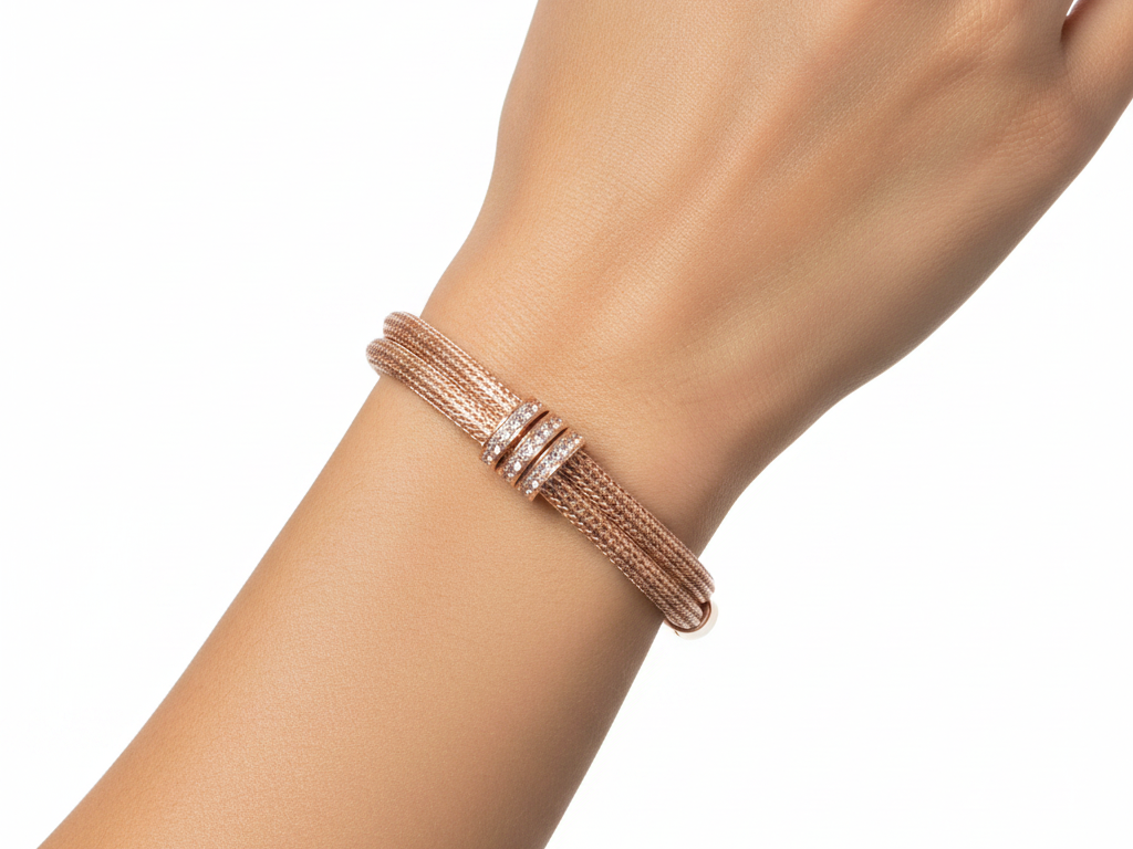 Silver with Rose Gold Plate  Bracelet