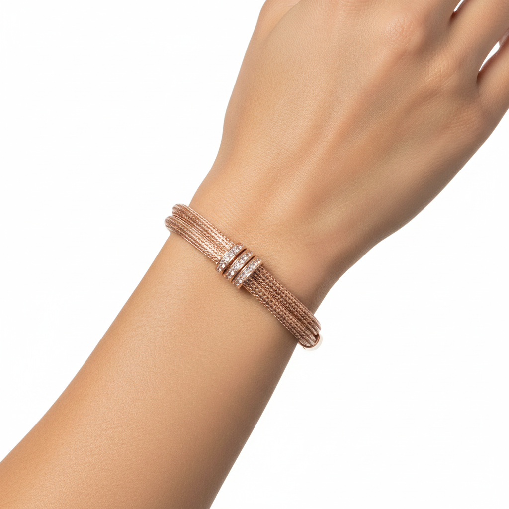 Silver with Rose Gold Plate  Bracelet