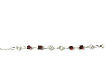 A Red Garnet Cubic Zirconia Bracelet
