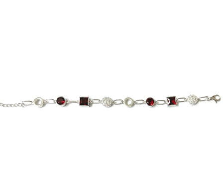 A Red Garnet Cubic Zirconia Bracelet