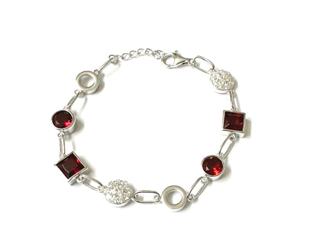 A Red Garnet Cubic Zirconia Bracelet