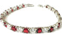 A White And Ruby Cubic Zirconia Tennis 5mm stone Claw set Silver Bracelet