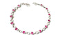 Ruby and White Cubic Zirconia Bracelet