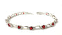 Ruby & White Cubic Zirconia Silver Bracelet