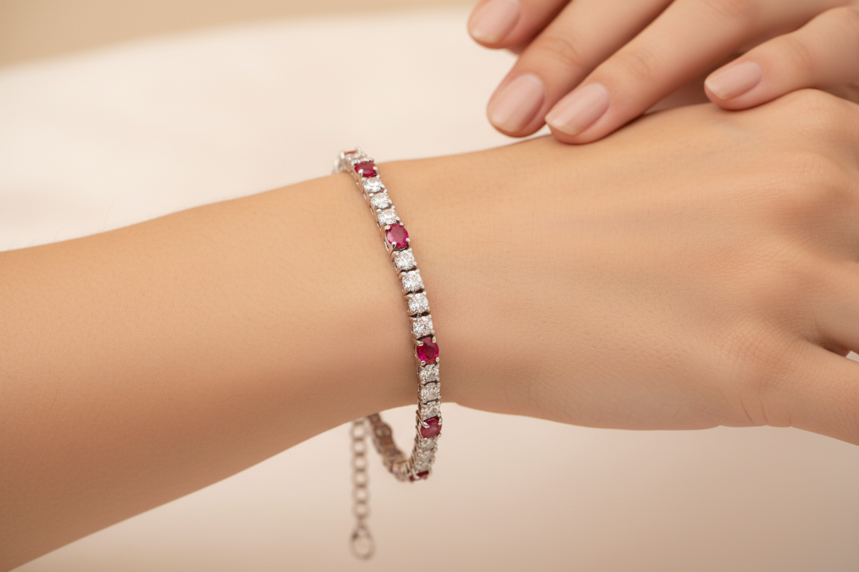 Ruby Cubic Zirconia Bracelet
