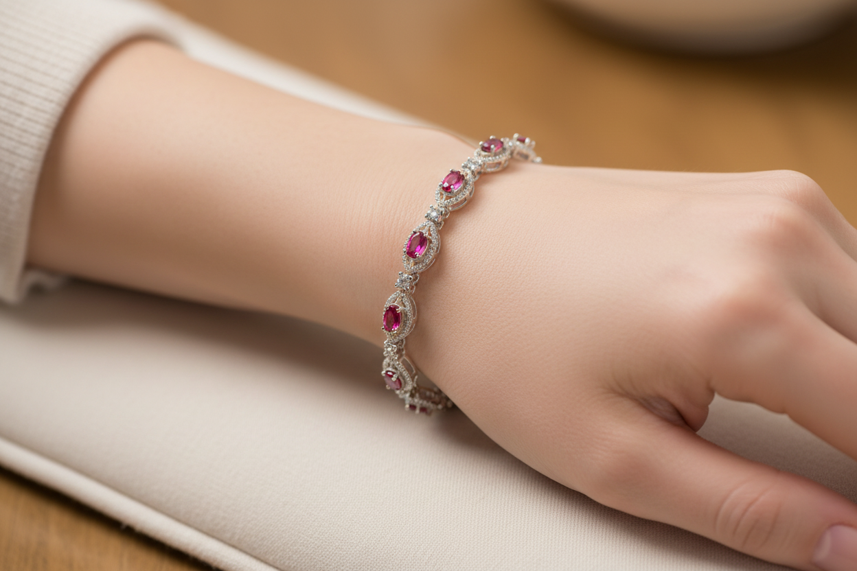 Ruby Cubic Zirconia Bracelet